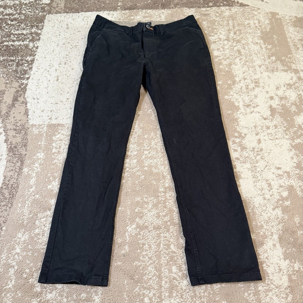 Roark Revival Mens 36x32 Chino Pants Black Stretch Casual Travel Straight Leg